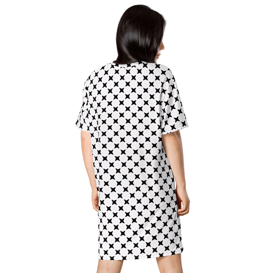 Cool Abstract Black Crosses on a White Background T Shirt Dress product image (4)