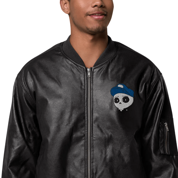 Skully Faux Leather Bomber Jacket product image (1)