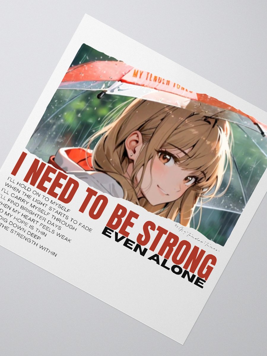 I NEED TO BE STRONG EVEN ALONE – Motivational Original Art Sticker product image (5)