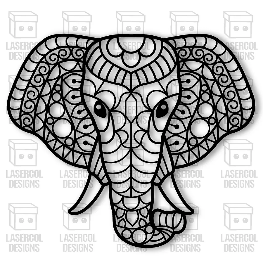 Elephant Mandala - Laser Cut Files product image (2)