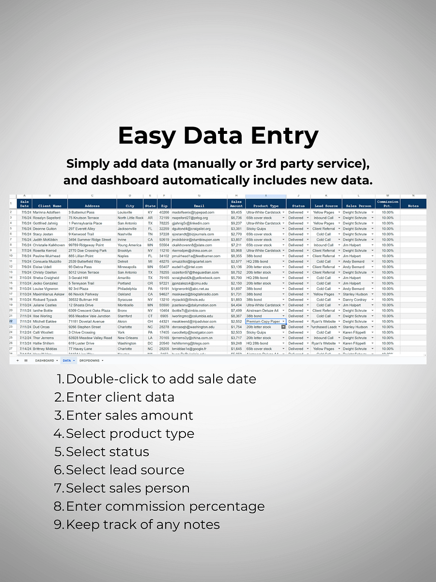 Dynamic Sales Dashboard in Google Sheets product image (2)