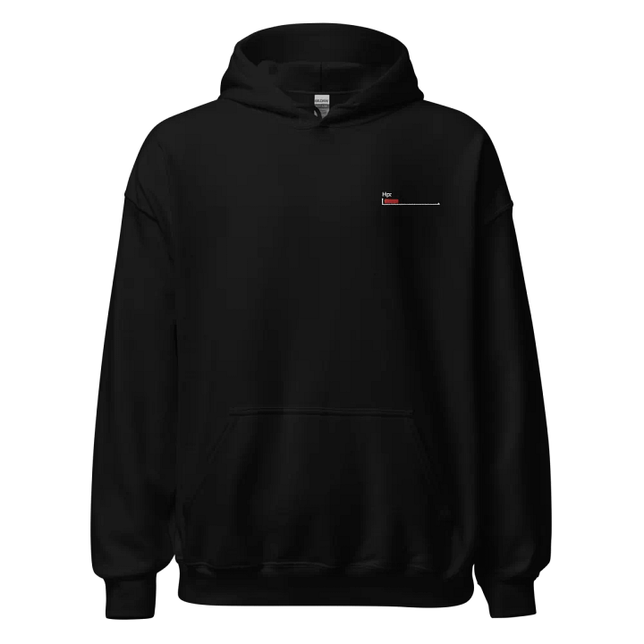 White Healthbar Embroidered on Black Classic Hoodie product image (1)