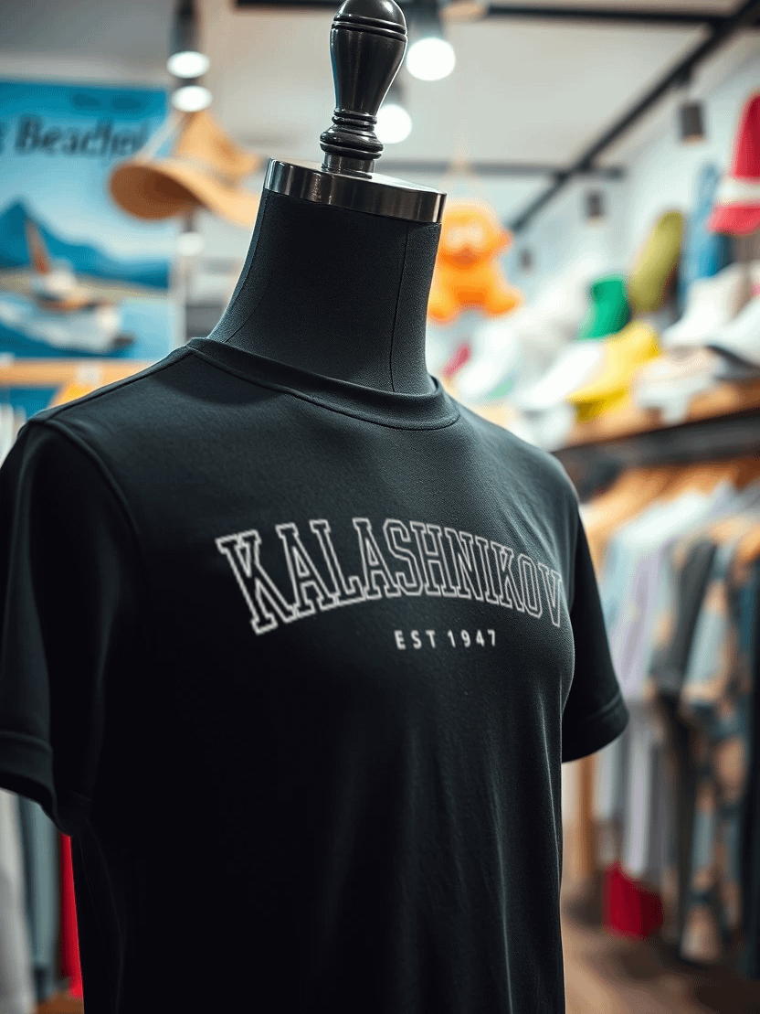 Kalashnikov EST 1947 T-Shirt – Vintage Varsity Military Style Tee product image (2)