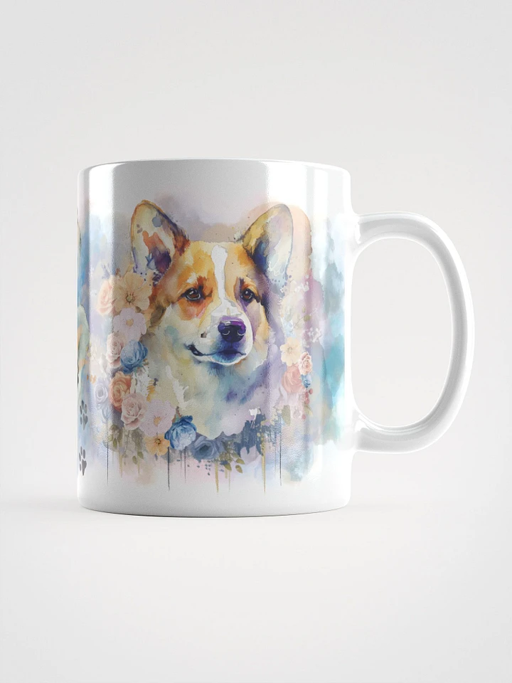 Corgi Dog with Watercolor Flowers Mug product image (2)