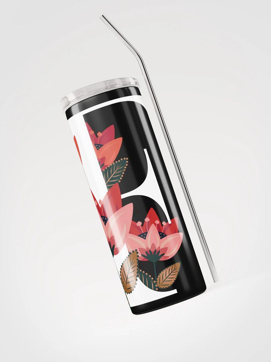 20 oz Floral Stainless-Steel Tumbler with reusable Straw , leak proof cup lid, Tumbler Mug Flasks product image (3)