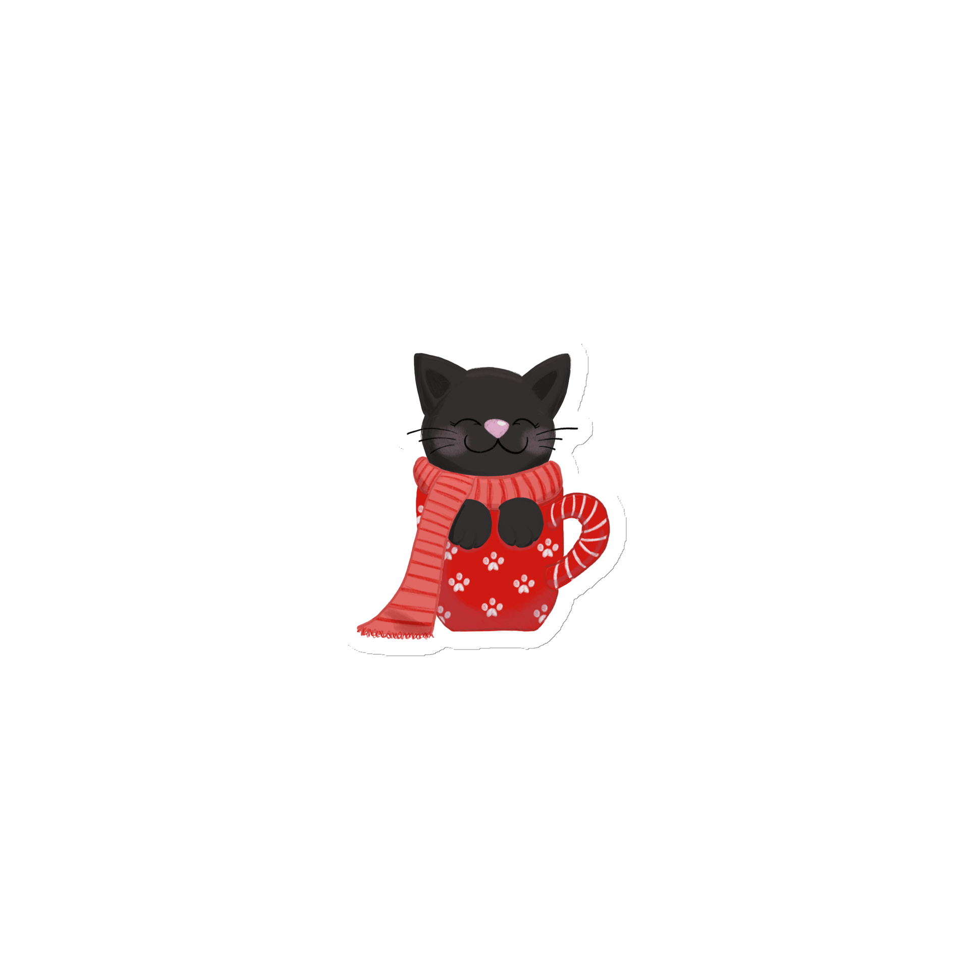 Meowy Christmas cozy cat mug magnet product image (1)