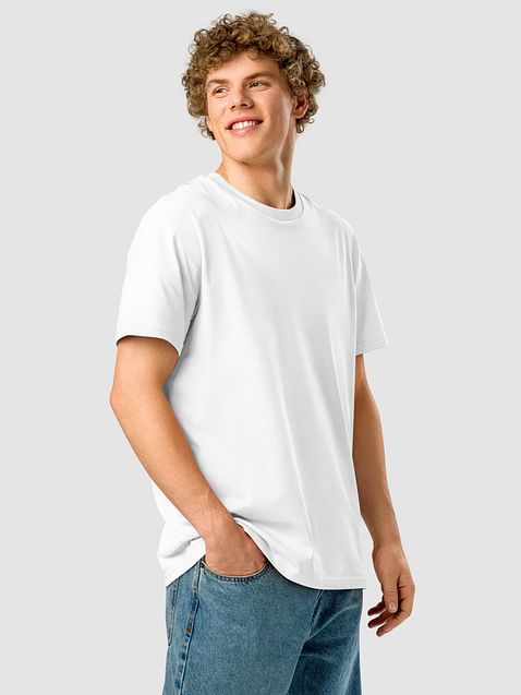 Photo showing Stanley/Stella Unisex Organic Ribbed Neck T-Shirt