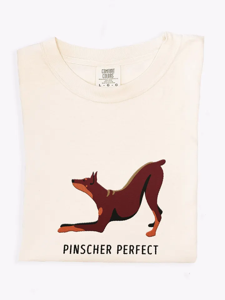 Pinscher Perfect T-Shirt(Embroidered) of a Doberman Pinscher(Red) product image (1)