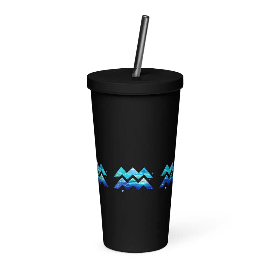 Aquarius Ocean Symbol on Black Tumbler product image (1)