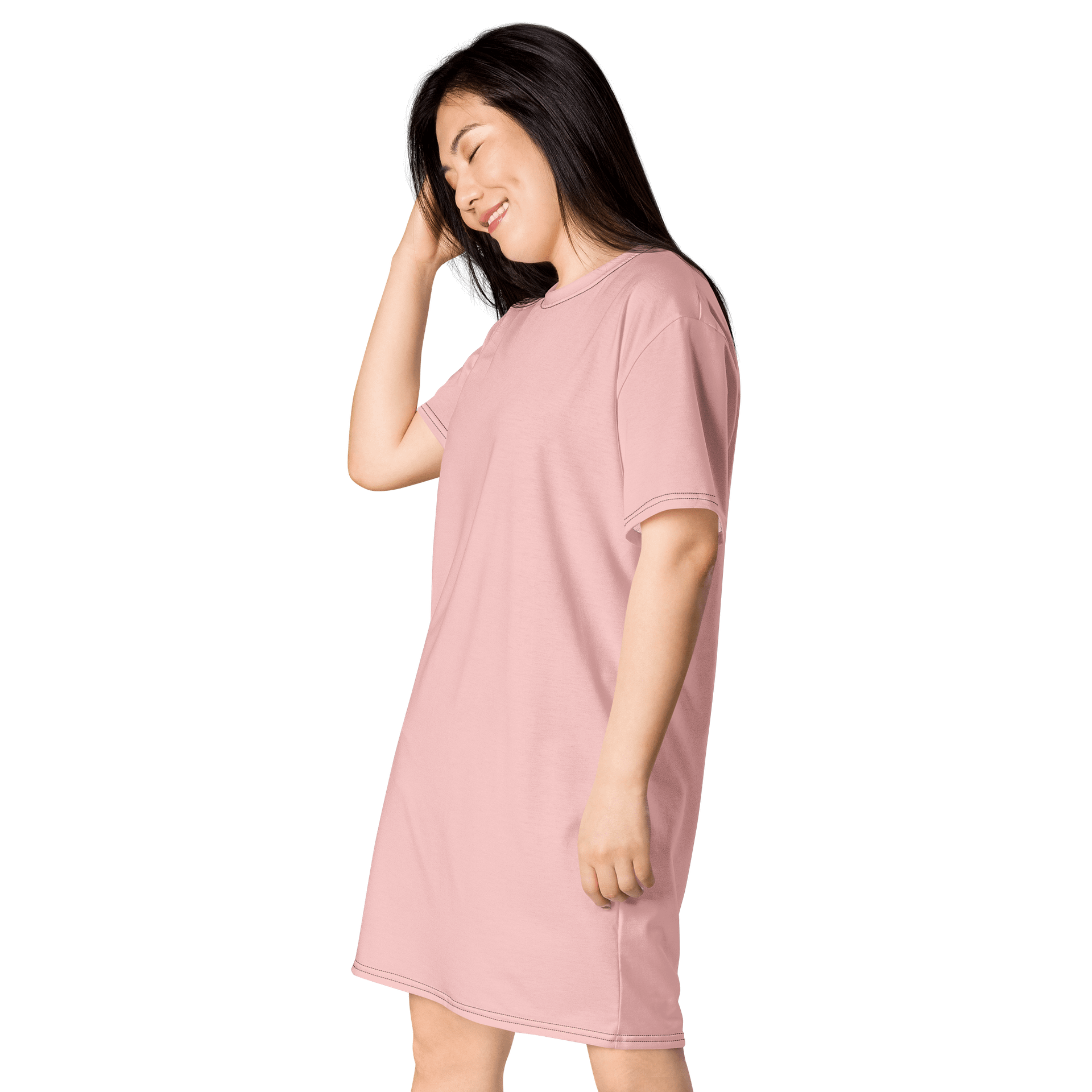 Cosmos Pink Oversized T-Shirt Dress | Stretchy Fabric | Casual or Formal Style | Sizes 2XS-6XL | Exclusive Design product image (3)