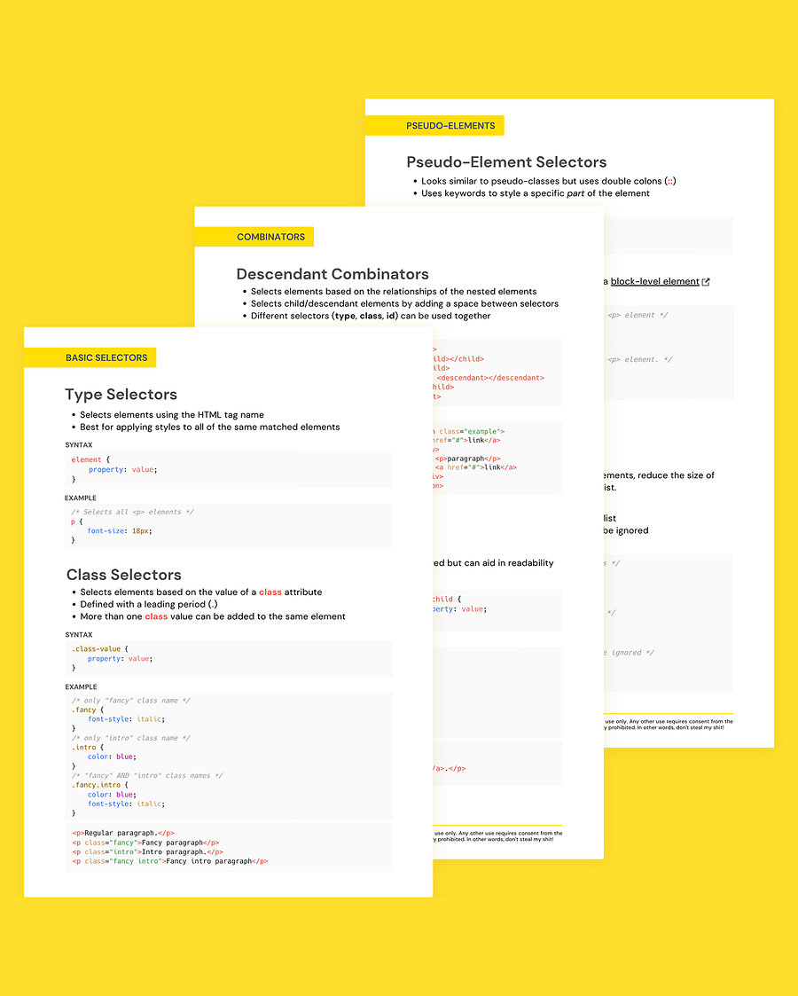 CSS Selectors Reference Guide (PDF) - FREE SAMPLE product image (2)