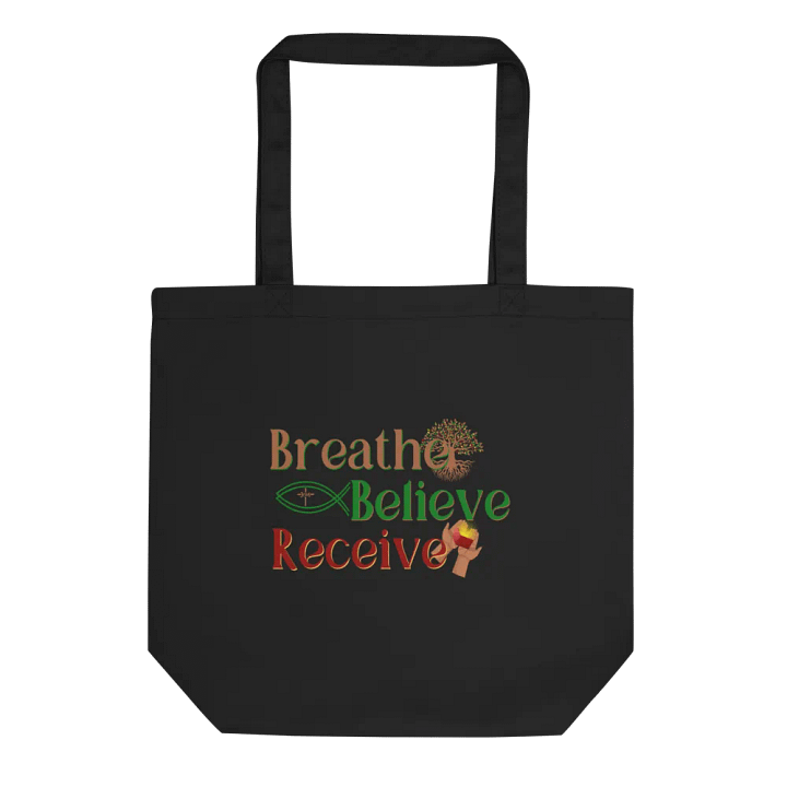 Breathe Believe Receive Econscious Eco-Friendly Tote Bag, Inspirational Motivational, Self-Affirmation, Positive Vibes, Gift Idea product image (2)