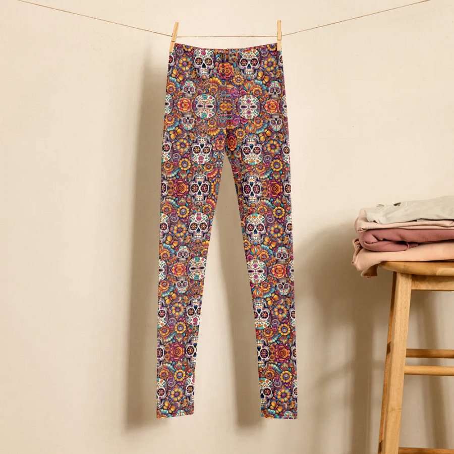 Fiesta Skulls Youth Leggings product image (5)