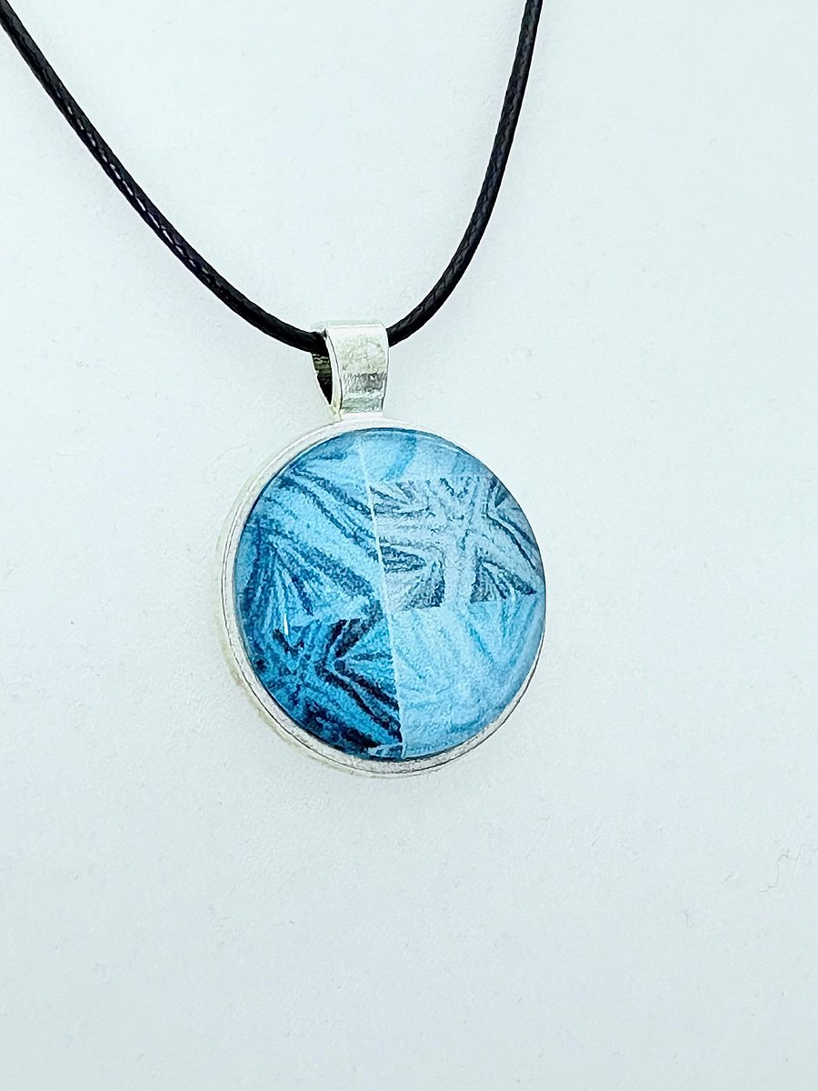 Blue Starfish Print | Handmade Pendant Necklace on a Faux Leather Cord | by Monique Faella Designs™ | MFD-00043 product image (4)