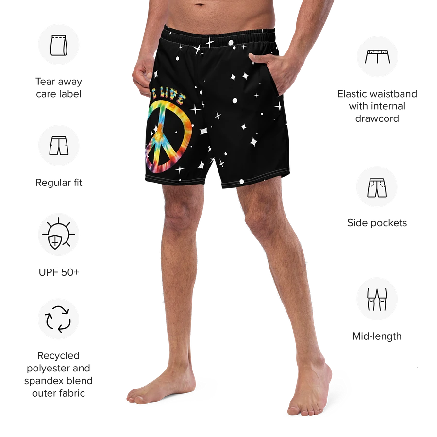 Peace and Love among the stars swim trunks product image (22)