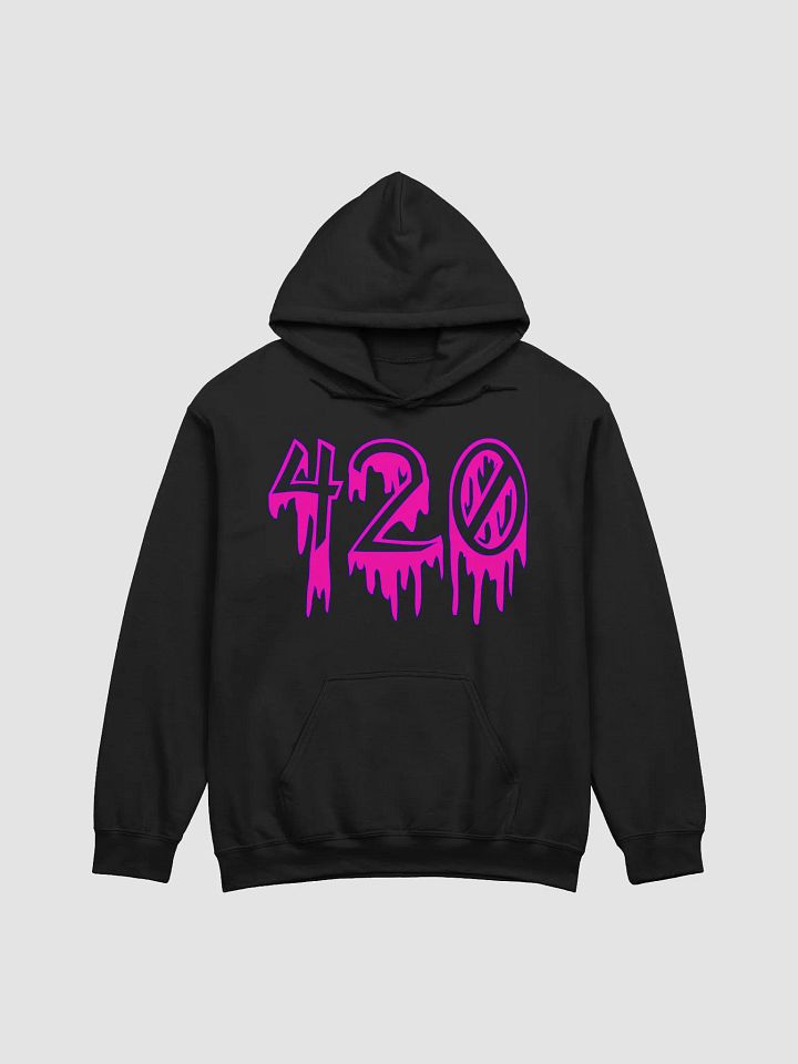 Happy 420 Horror Hot Pink Black Hoodie, Creepy Cannabis Clothing, Stoner Four Twenty Fashion product image (1)
