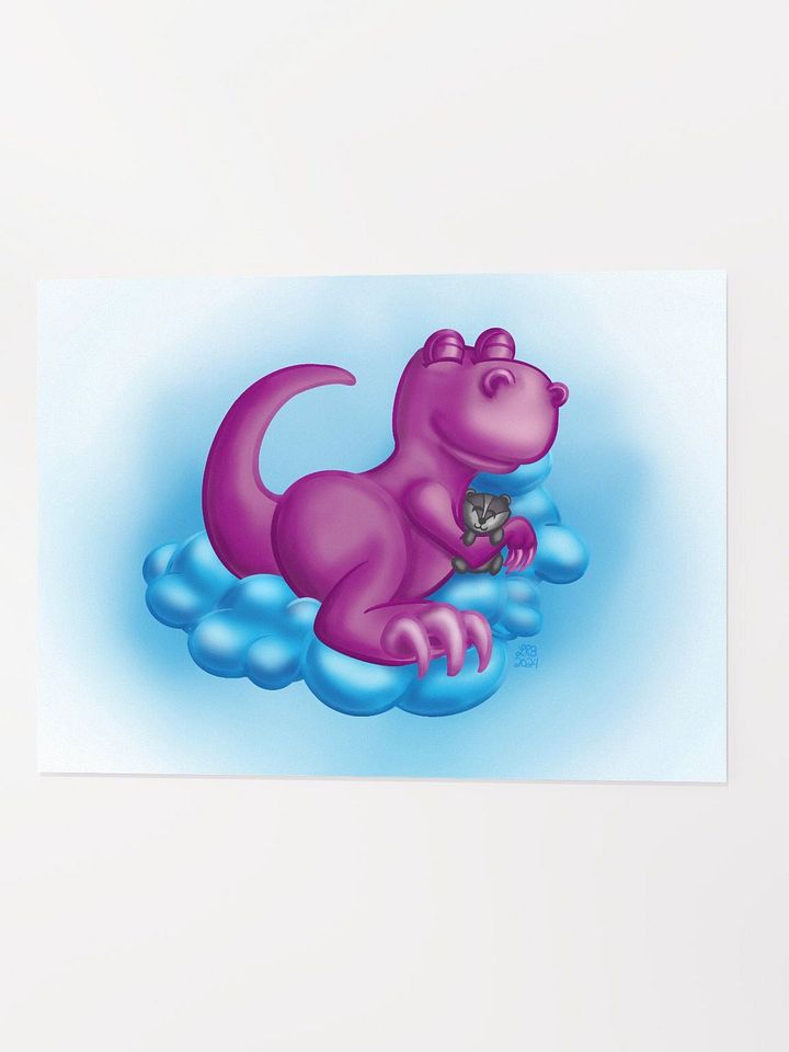 Sleepy Dino Matte Print product image (1)