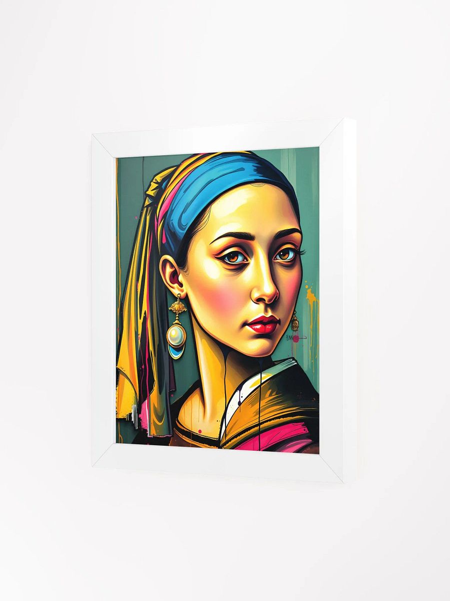 pop art girl with the pearl earrring, or some version of... Vibrant Ayous Wood Framed Matte Poster product image (18)