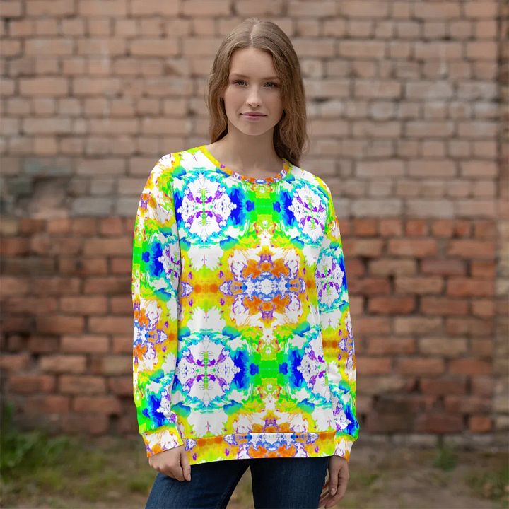 Abstract Vibrant Melting Daisy Flower Unisex Sweatshirt product image (2)