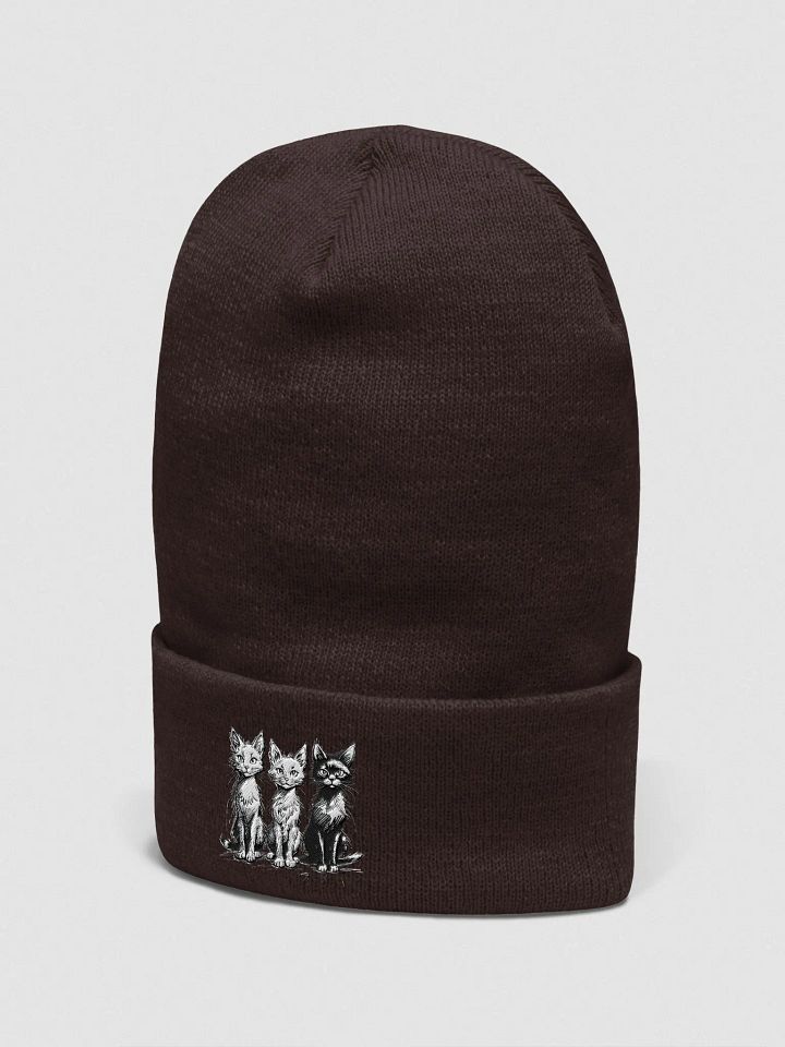 Cats Trio Embroidered Cuffed Beanie product image (7)