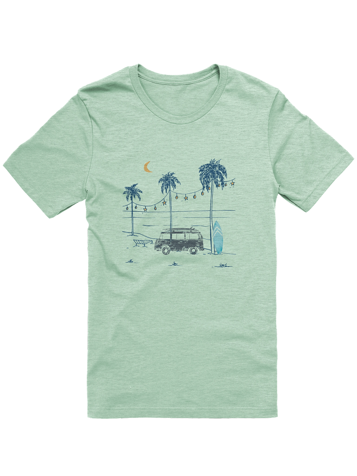 Retro Van Under Moonlight | Chill Beach Vibes Tee product image (85)