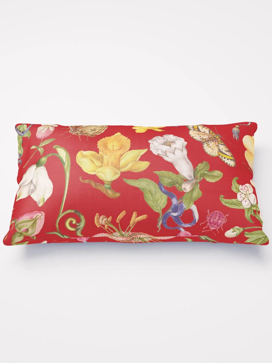 Exotic Blooming Floral Butterfly Red Pillow product image (5)