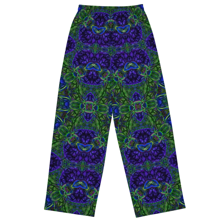 Blue Green Ribbon Kaleidoscope Wideleg Pants product image (1)