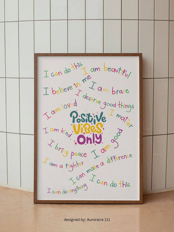 Positive Vibes Only - Printable Wall Art | Digital Poster Download | Multiple Sizes Included product image (1)