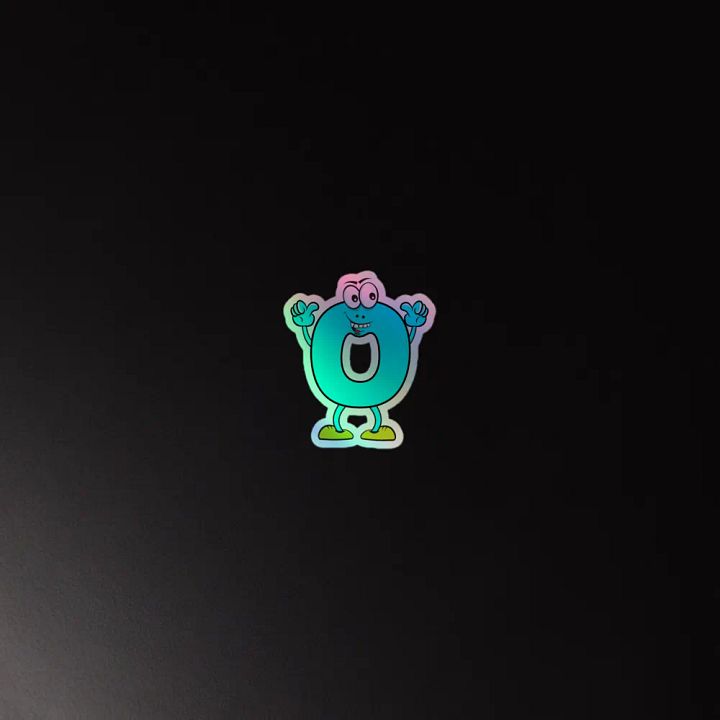 O Letter Cartoon Character Holographic Sticker product image (2)