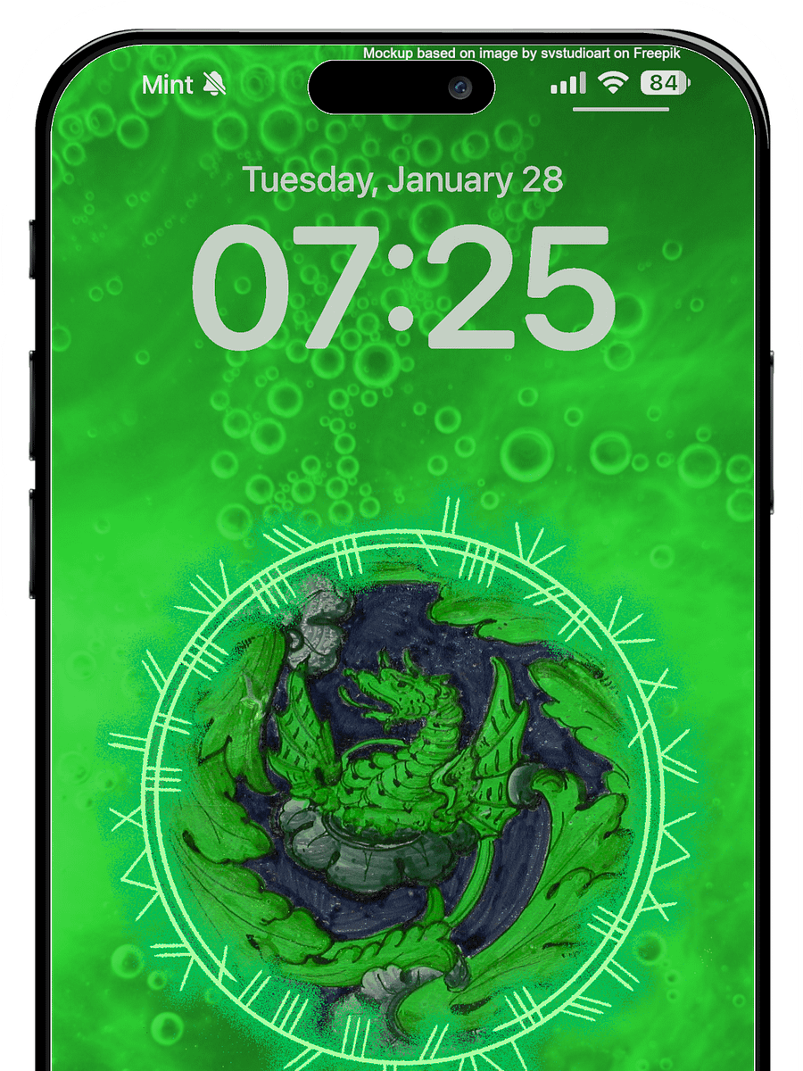 Green Dragon Phone Wallpaper product image (1)
