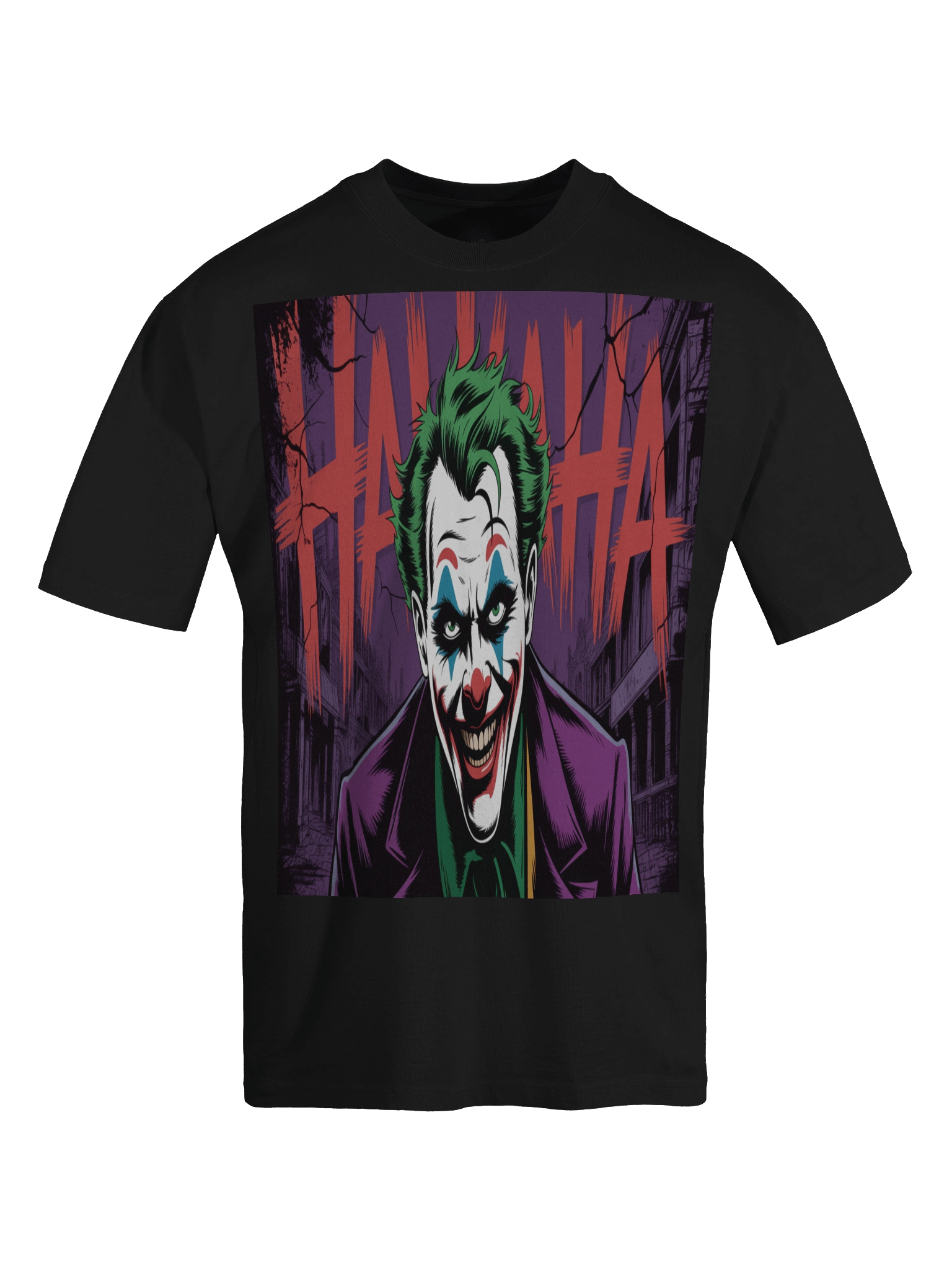 Joker 'HAHAHA' Shadowed Cackle Oversized Faded T-Shirt product image (1)