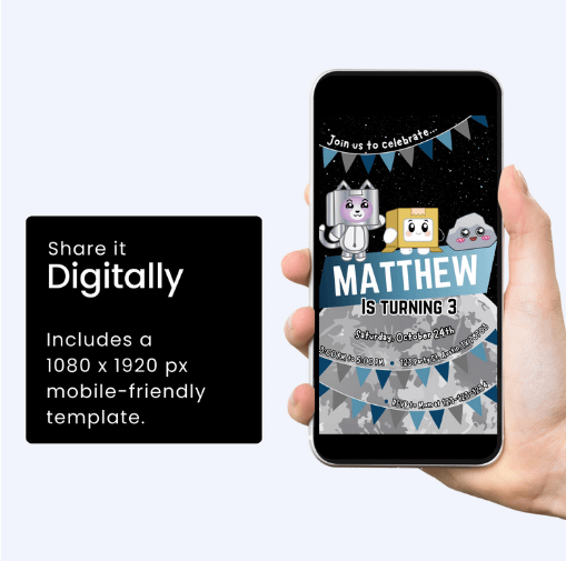 LankyBox Astro Foxy Birthday Invitation | Space Theme Party | Editable Canva Template | Instant Download | DIY Birthday Invite product image (2)