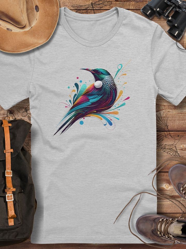 Tui Bird T-Shirt, New Zealand Native Bird Tee, Vibrant Artistic Wildlife Design, Nature-Inspired Graphic T-shirt product image (1)