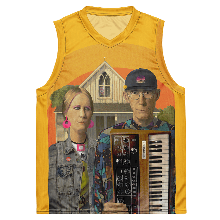American Prophet (Sequential Circuits Prophet-5), by Frank Fonik classic synth Tribute Unisex Basketball Jersey product image (2)