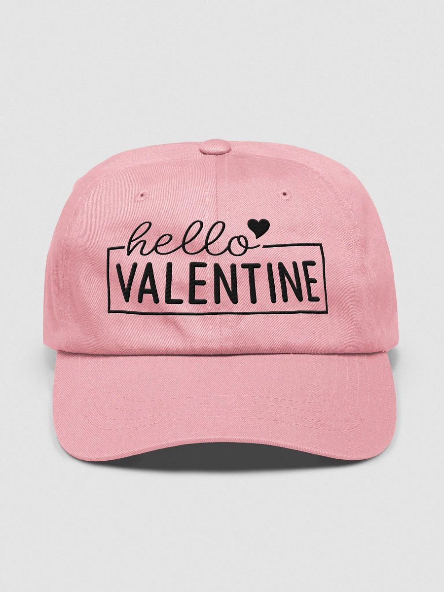 Hello Valentine Embroidered Cap (Black Text) product image (1)