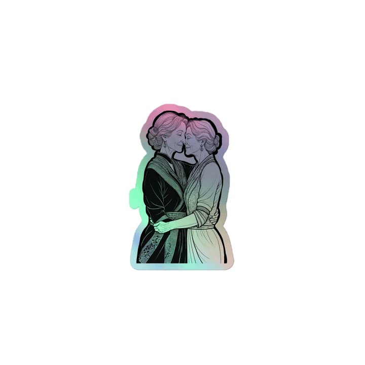 Forehead to Forehead Loving Embrace LGBTQ+ Holo Sticker product image (1)
