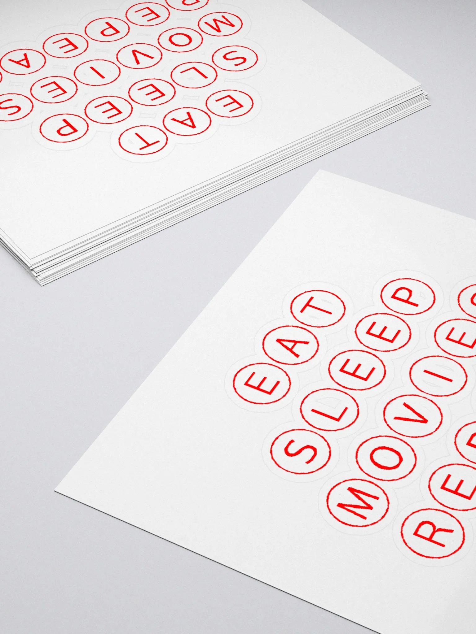 Eat Sleep Movies Repeat Sticker - Red product image (4)