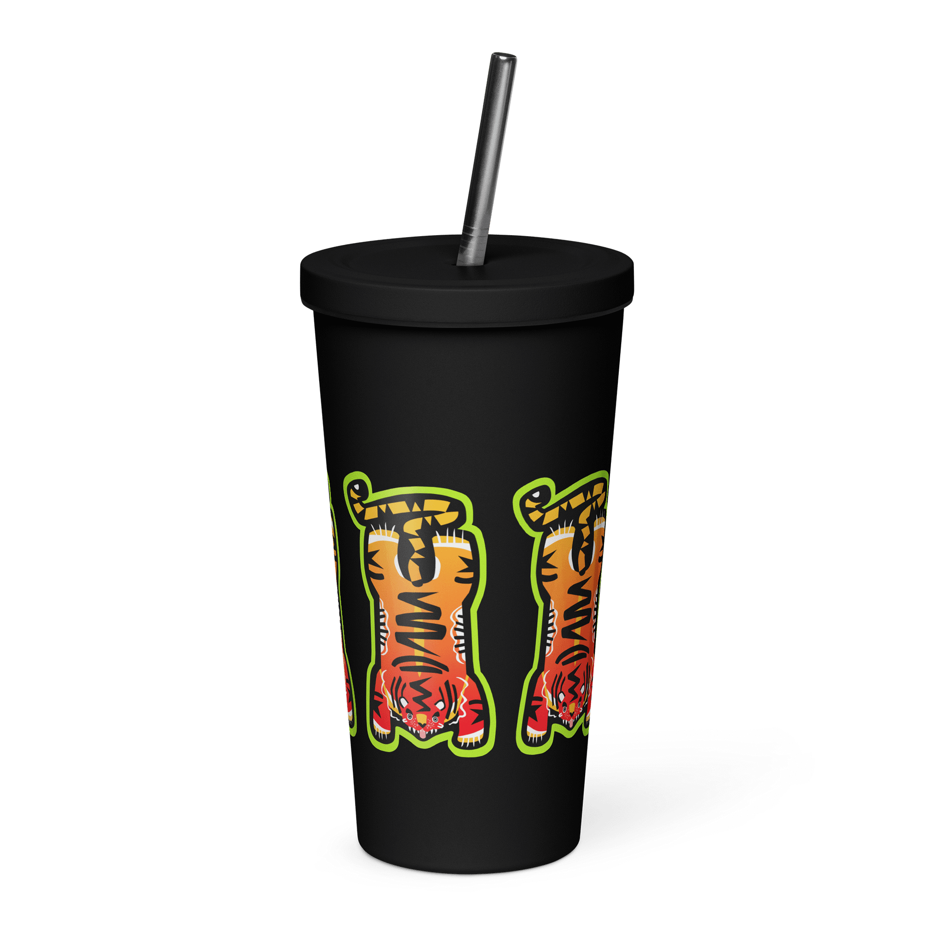 Lime and Red Tiger - Tumbler in Black product image (2)