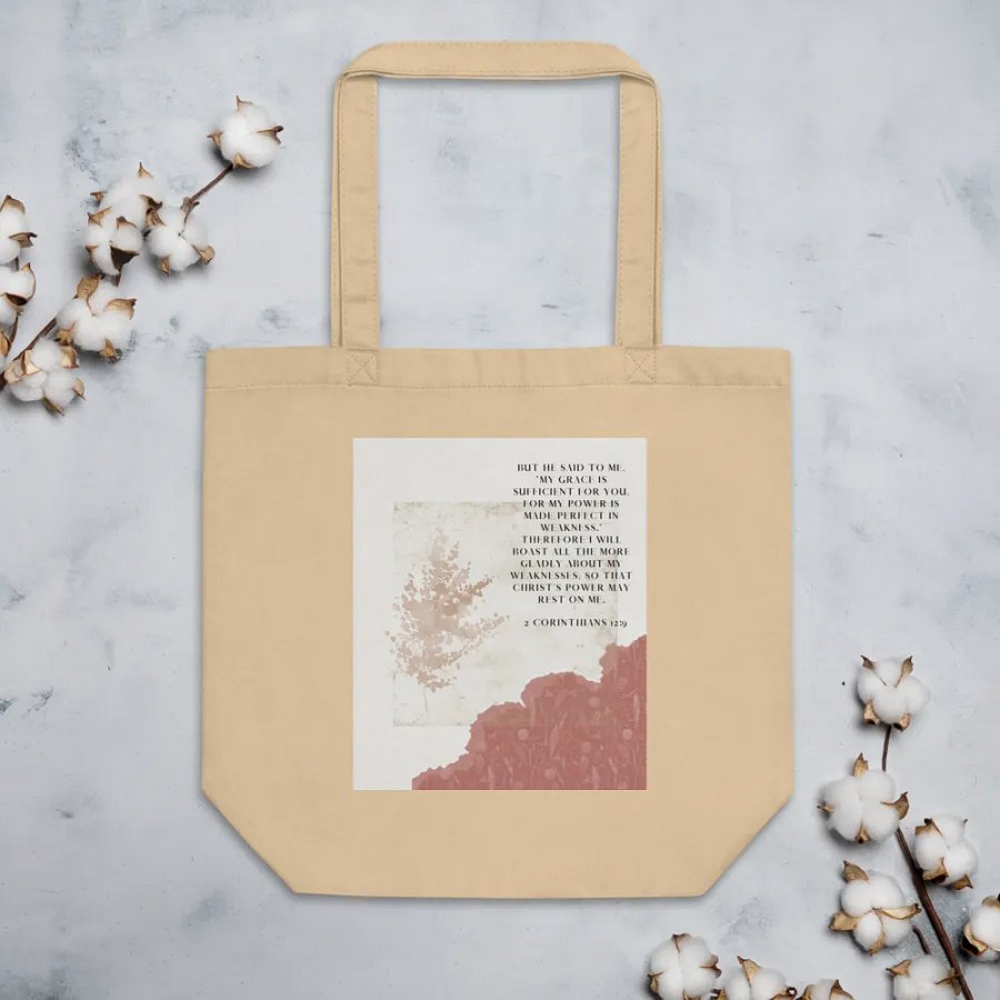 2 corinthians 12:9 tote bag product image (4)