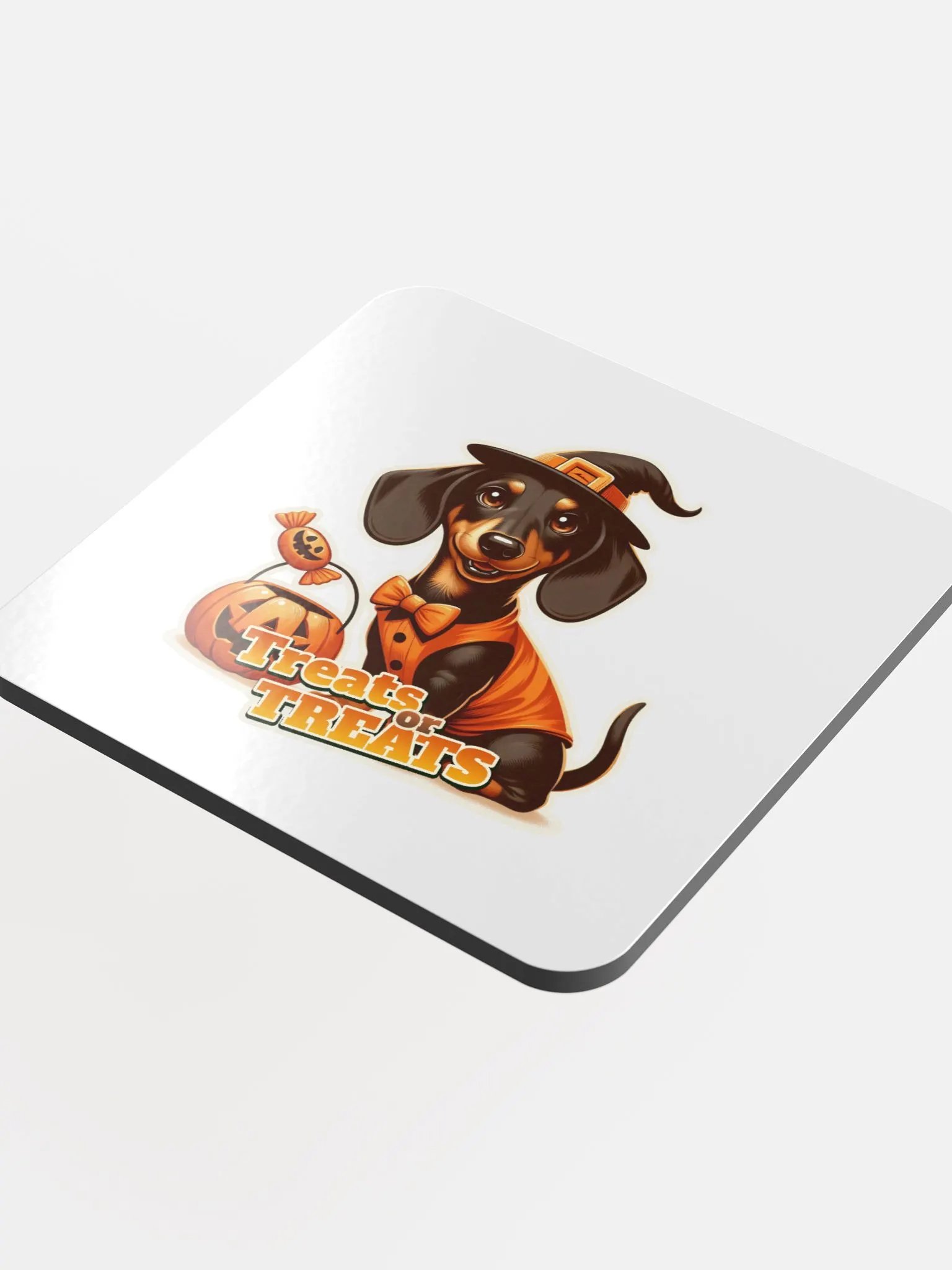 Witchy Dachshund Halloween Cork Coaster product image (4)