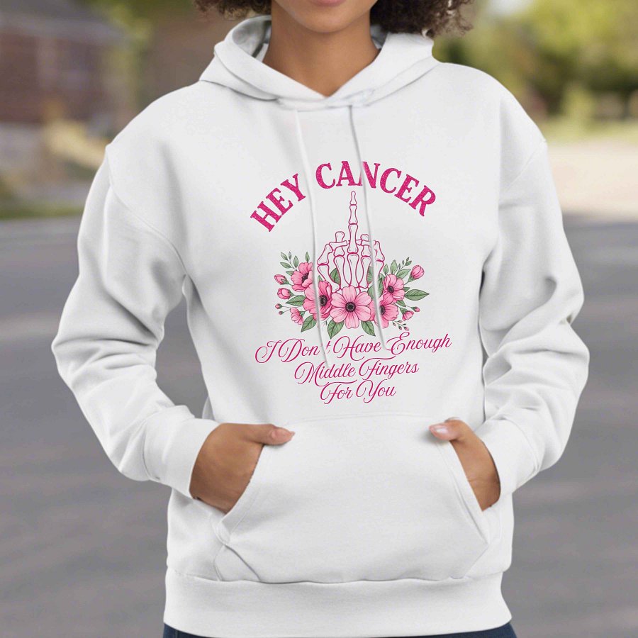 Floral Breast Cancer Middle Finger PNG, Breast Cancer Awareness Digital Download, Sarcastic Support Clipart for Shirts & Tumblers product image (8)