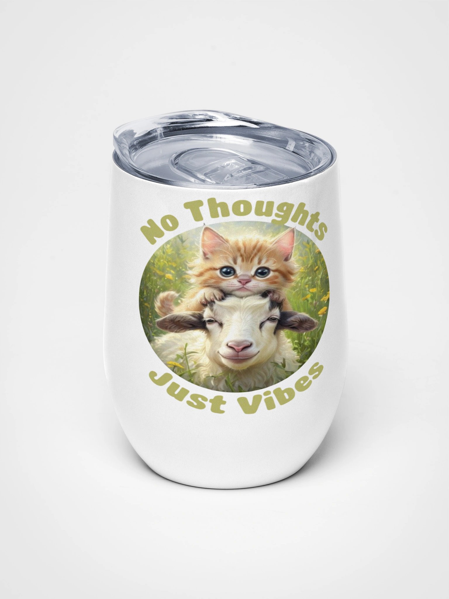 No Thoughts Just Vibes Goat Wine Tumbler product image (5)
