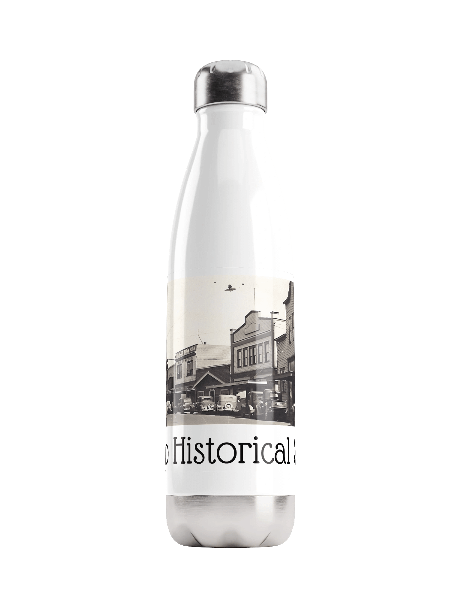 Old Downtown Poulsbo Scene Stainless Steel Water Bottle product image (2)