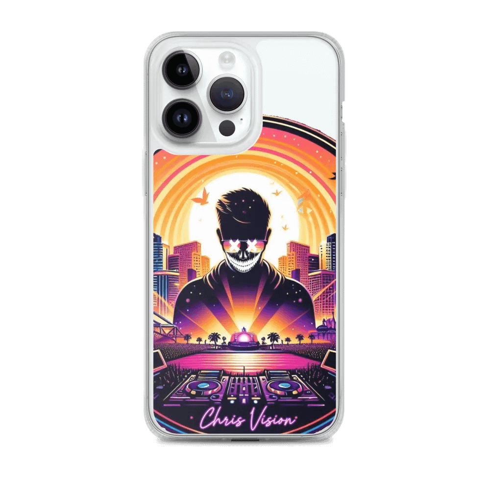 Futuristic DJ Skull MagSafe® iPhone® Clear Case product image (2)