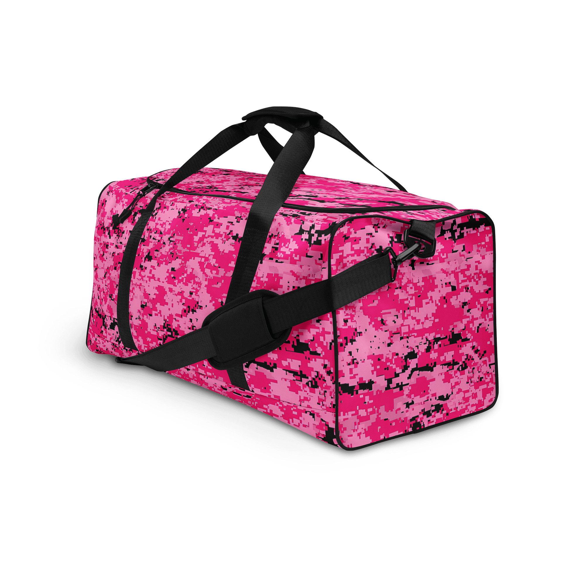Pixelated Pink Camo All-Over Duffle Bag product image (3)