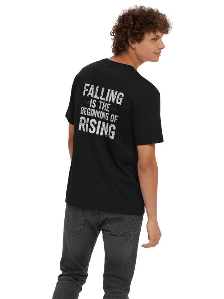 Falling Is the Beginning of Rising | Motivational Red Graphic T-Shirt – Authentic Warrior product image (1)