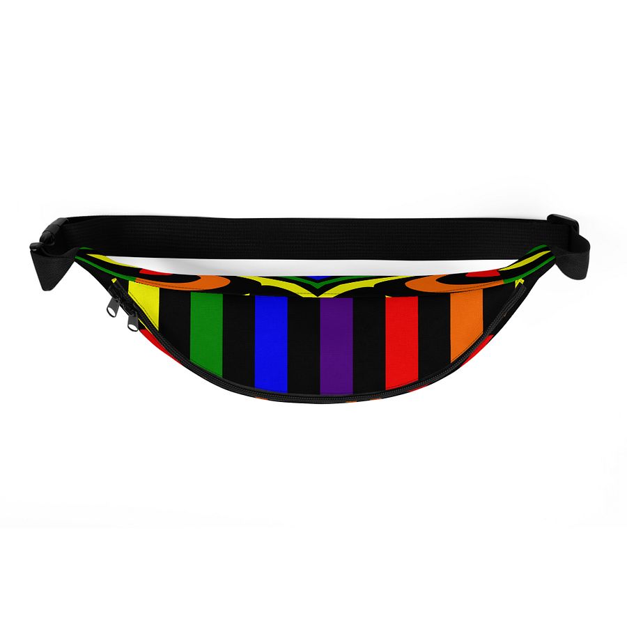 Rainbow Queer Art Fanny Pack, Colorful Kaleidoscope Stars Stripes Accessory product image (3)