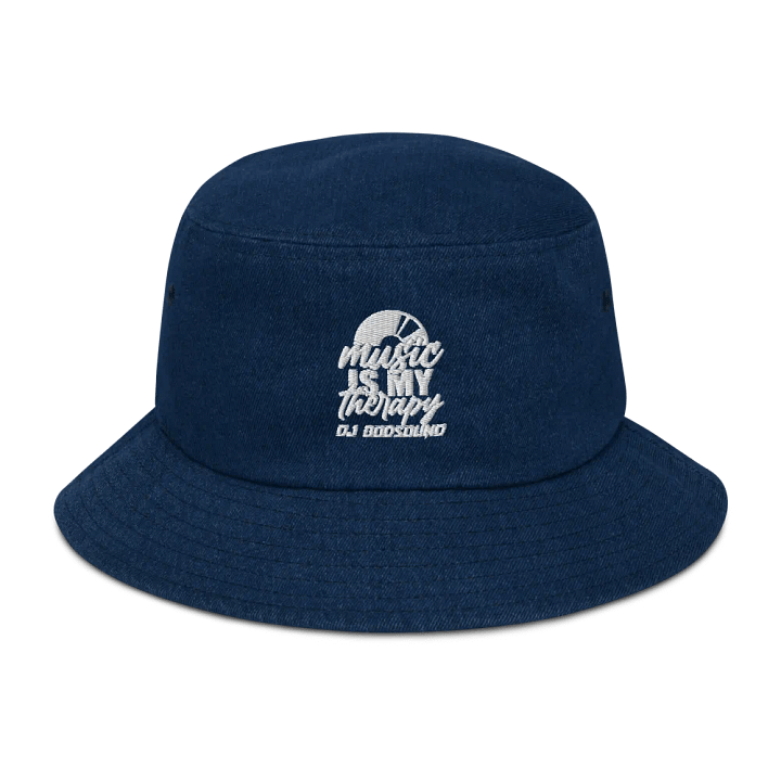 The Must Have DJ GodSOUND "Music Is My Therapy" Denim Bucket Hat in Blue! product image (1)