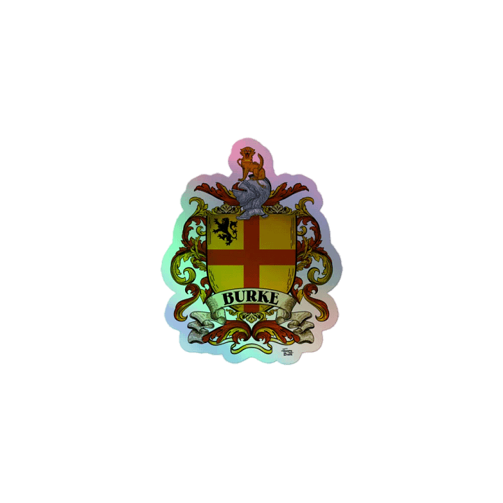 The Burke Family Coat of Arms Crest Holofoil Sticker product image (1)