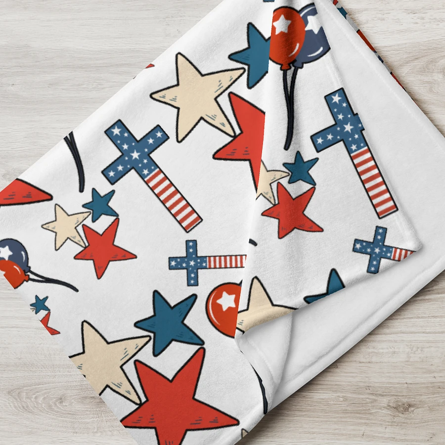 Red, White And Blue Stars And Crosses Blanket product image (8)